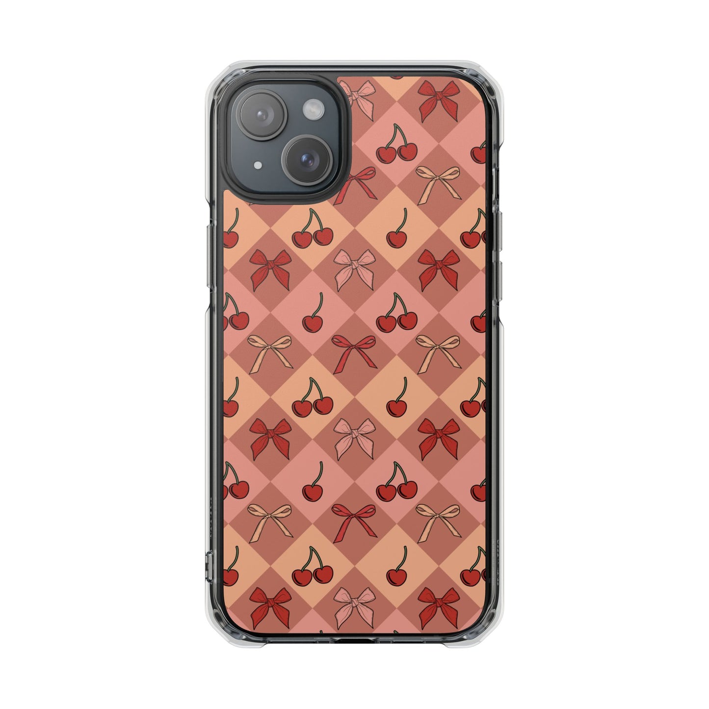 Cherry Harlequin Magnetic Clear Impact Case