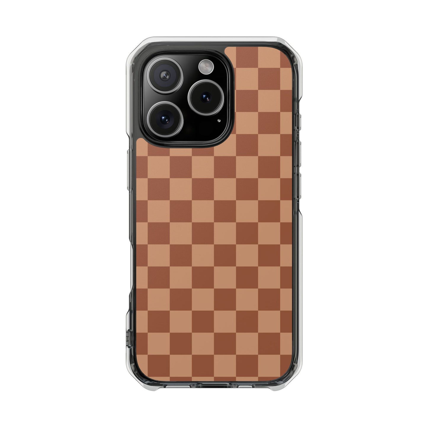 Brown Checkered Magnetic Clear Impact Case