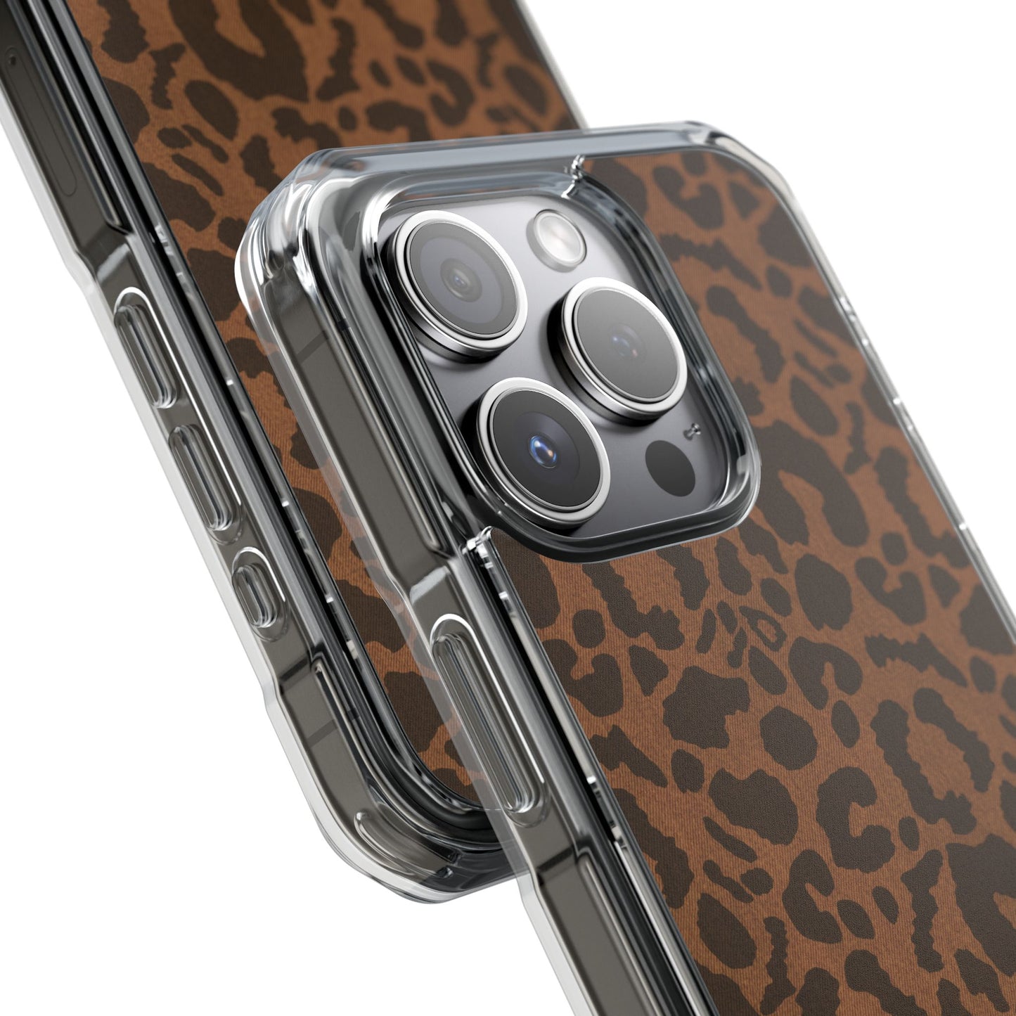 Cheetah Denim Magnetic Clear Impact Case