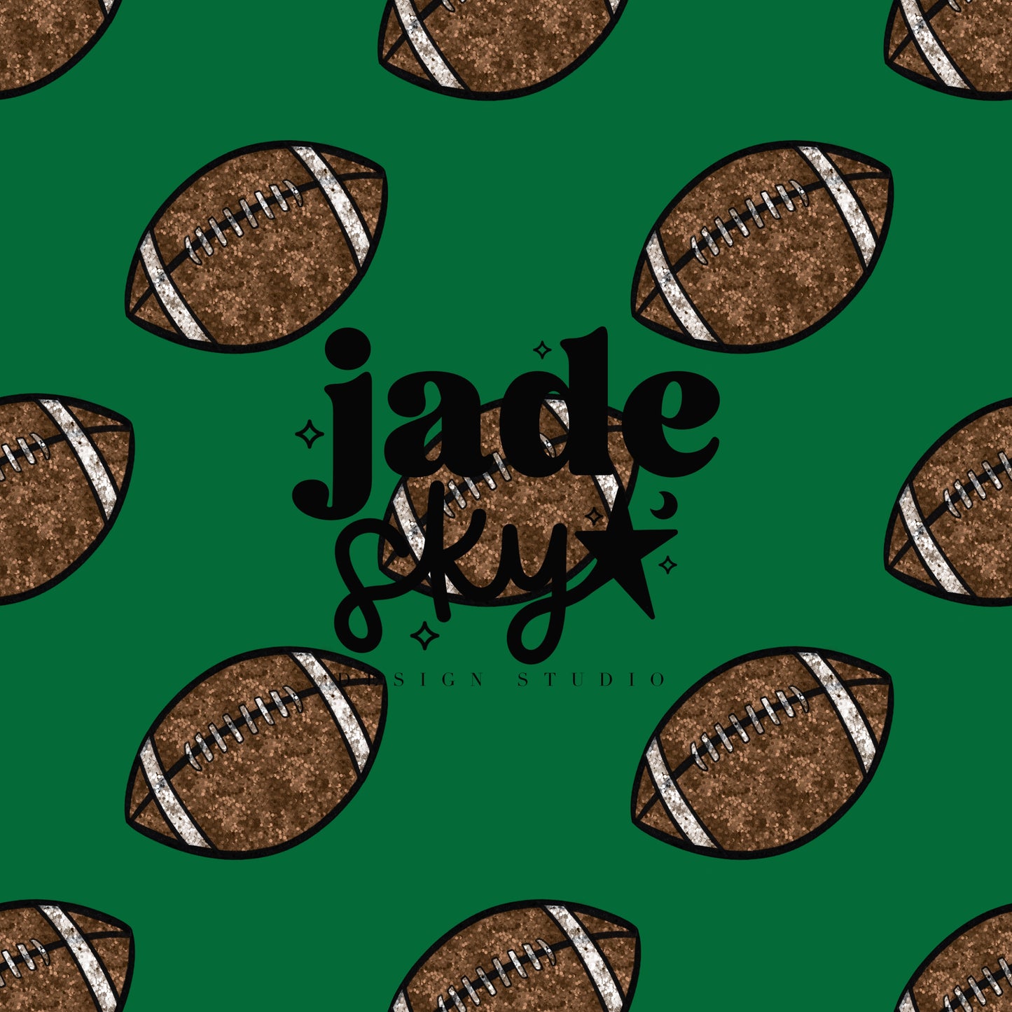 Glitter footballs green