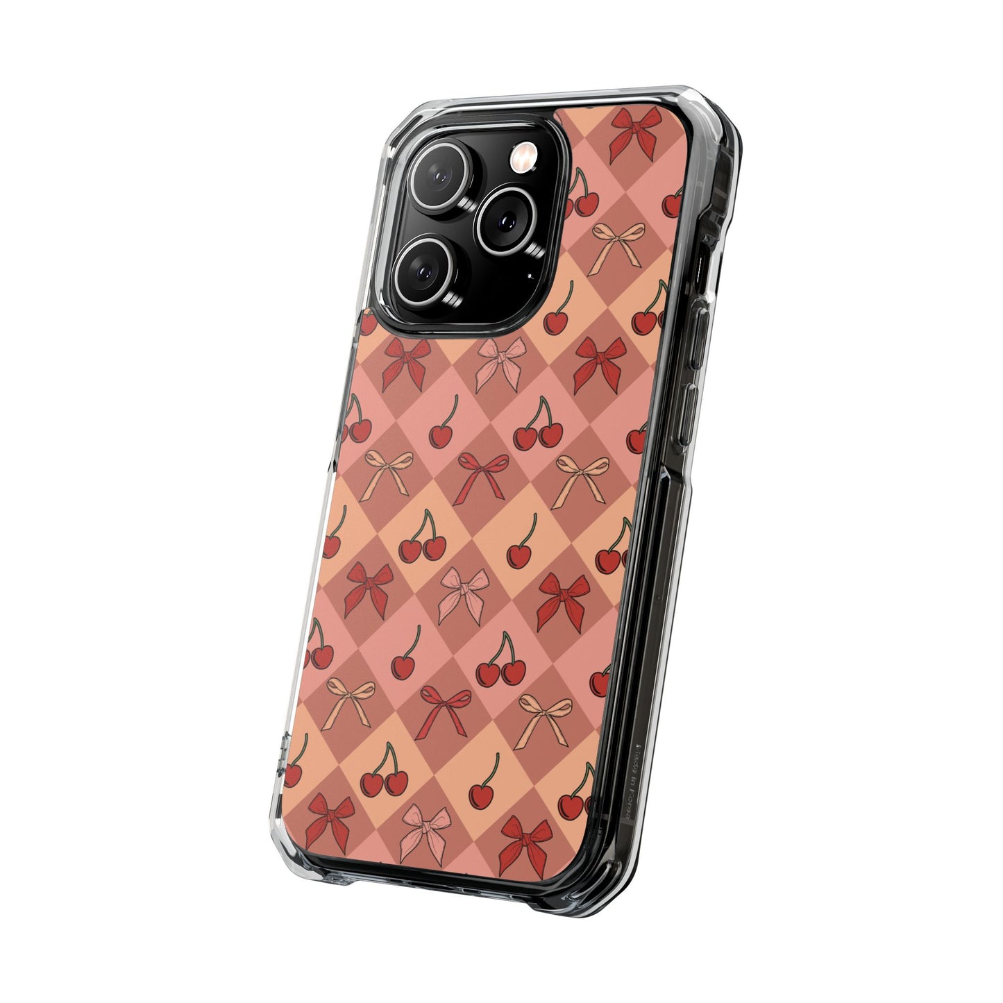 Cherry Harlequin Magnetic Clear Impact Case