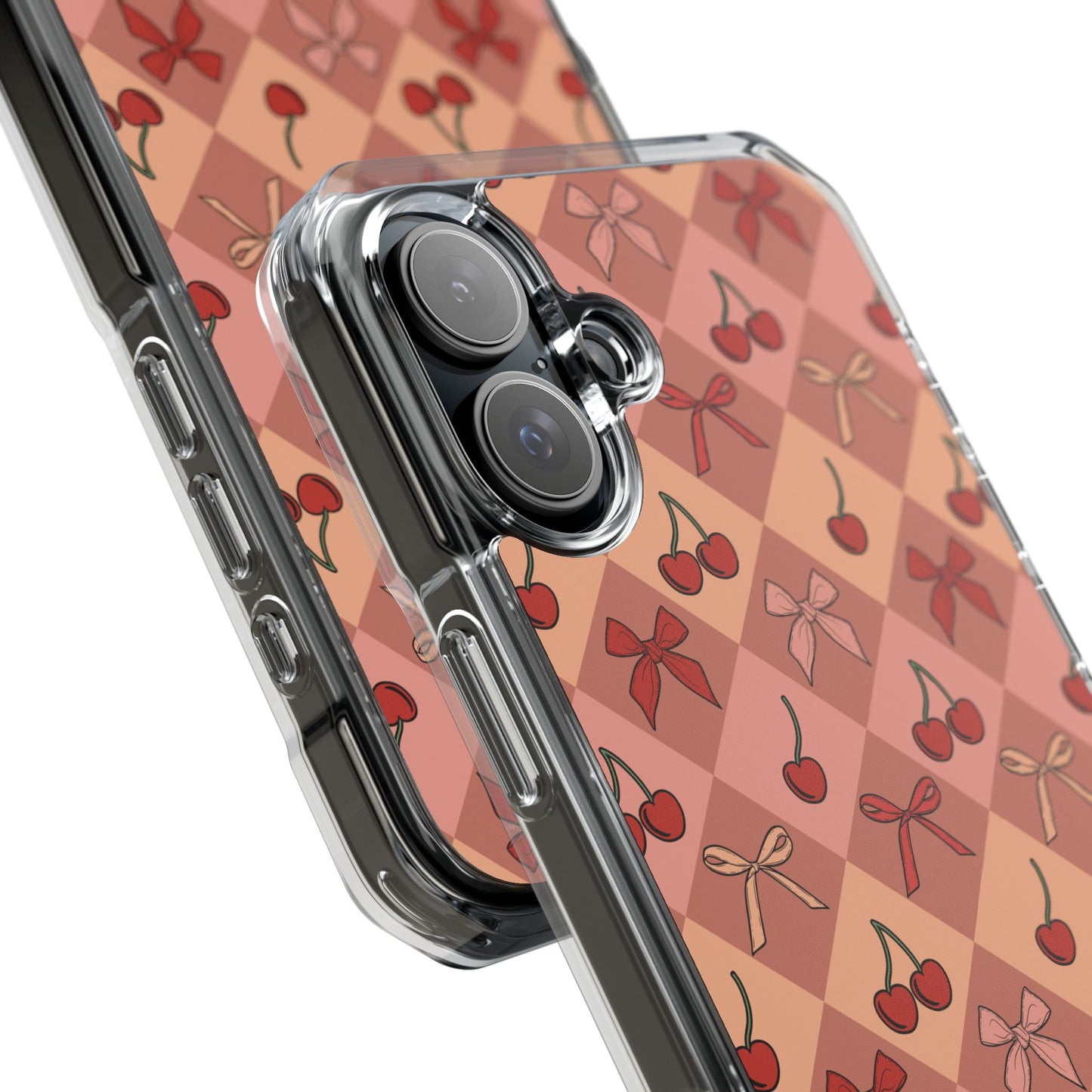 Cherry Harlequin Magnetic Clear Impact Case