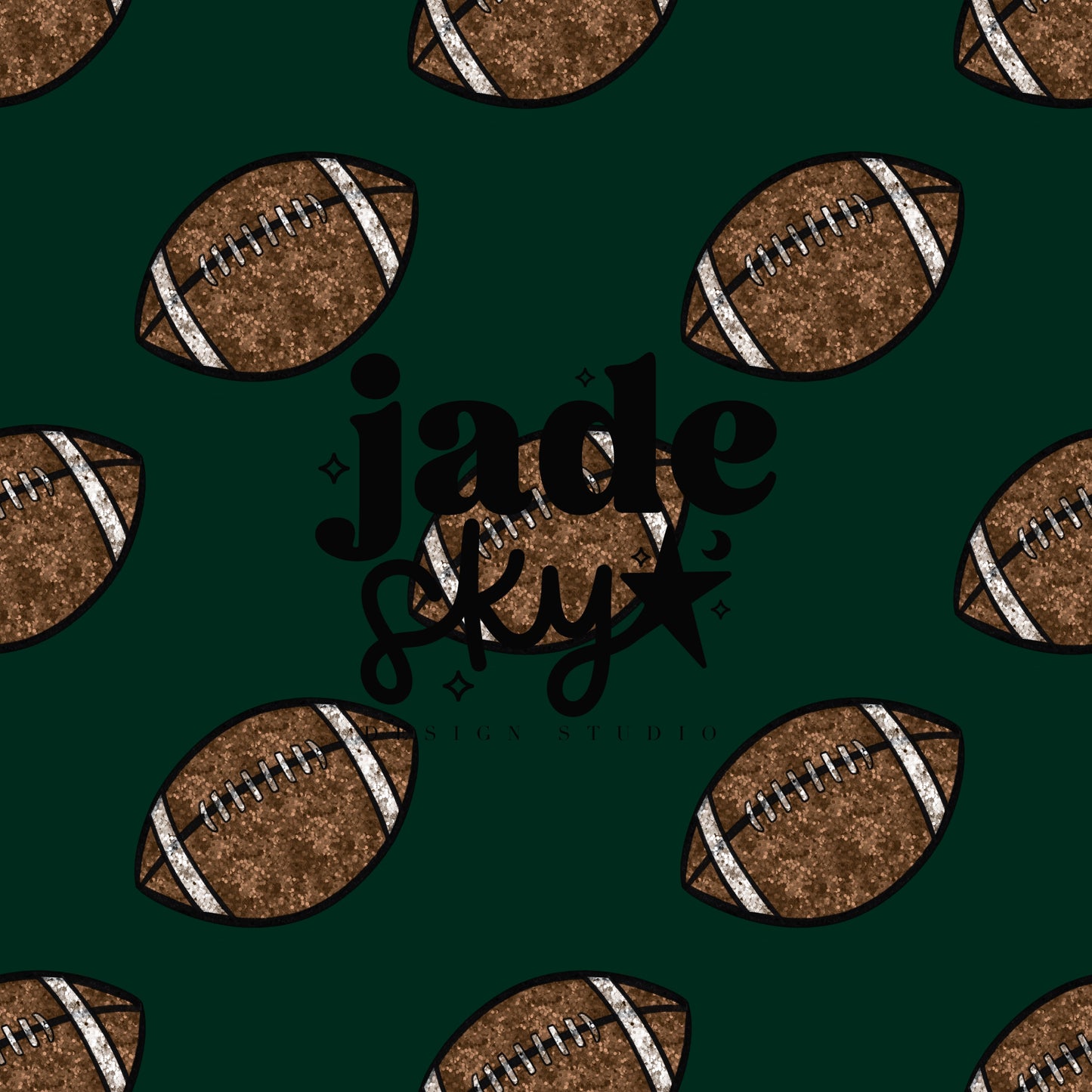 Glitter footballs dark green