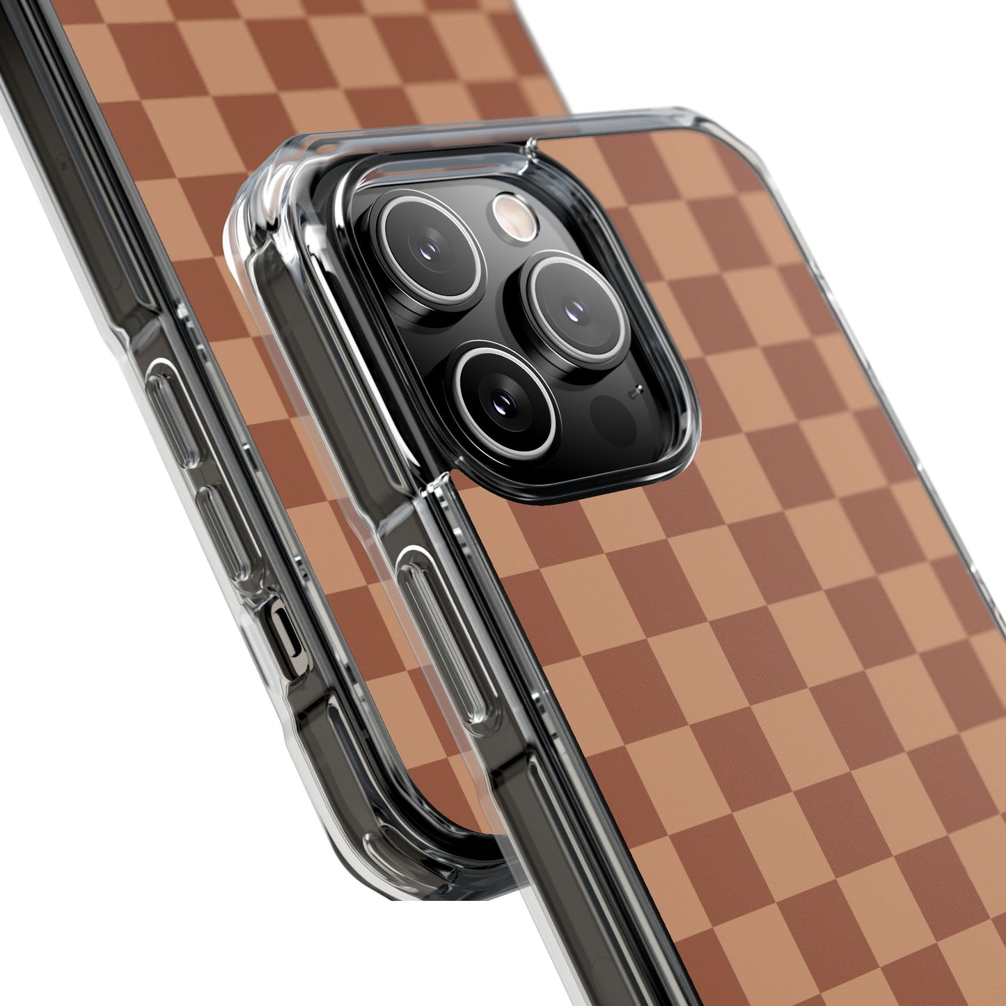 Brown Checkered Magnetic Clear Impact Case