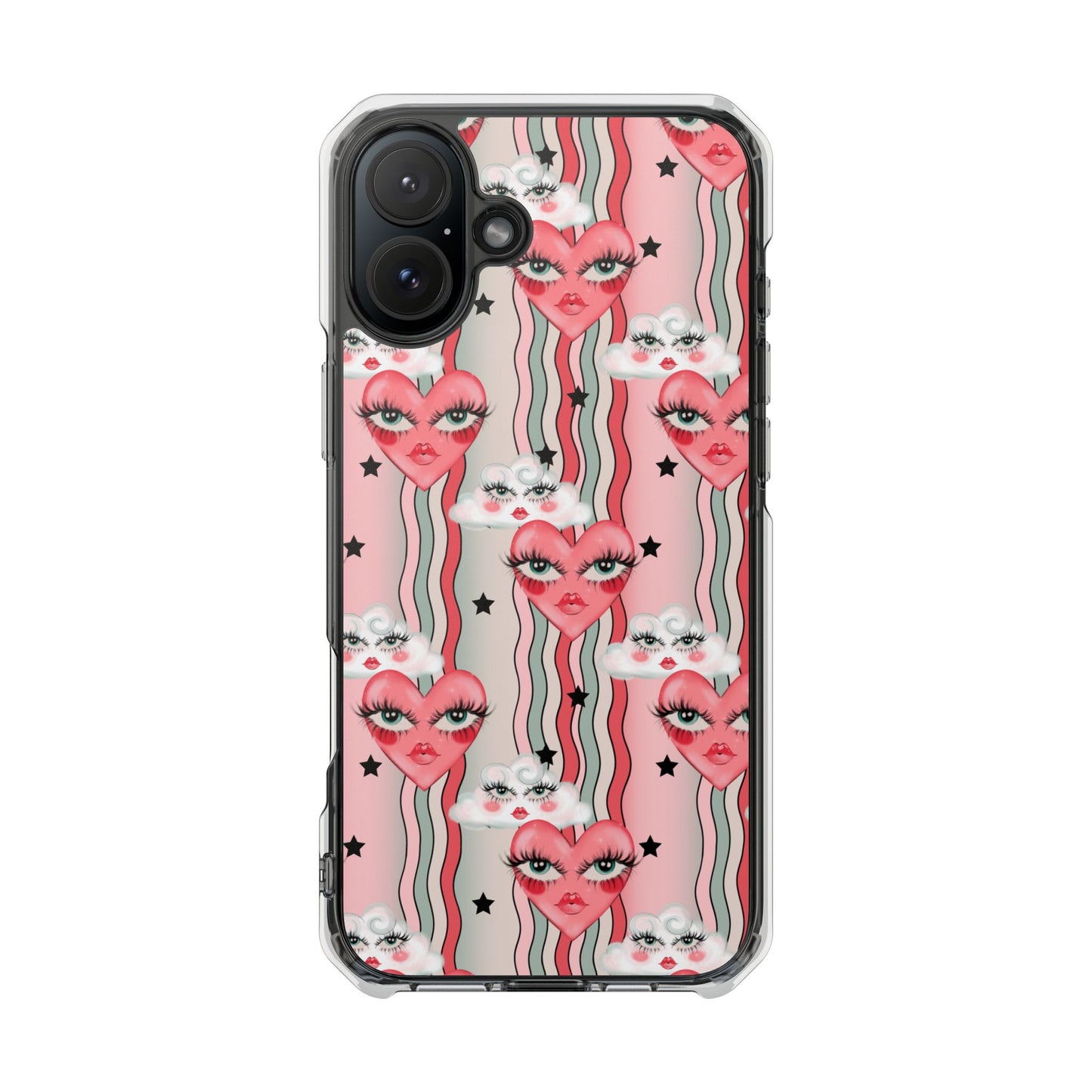 Whimsical Hearts and Clouds Magnetic Clear Impact Case