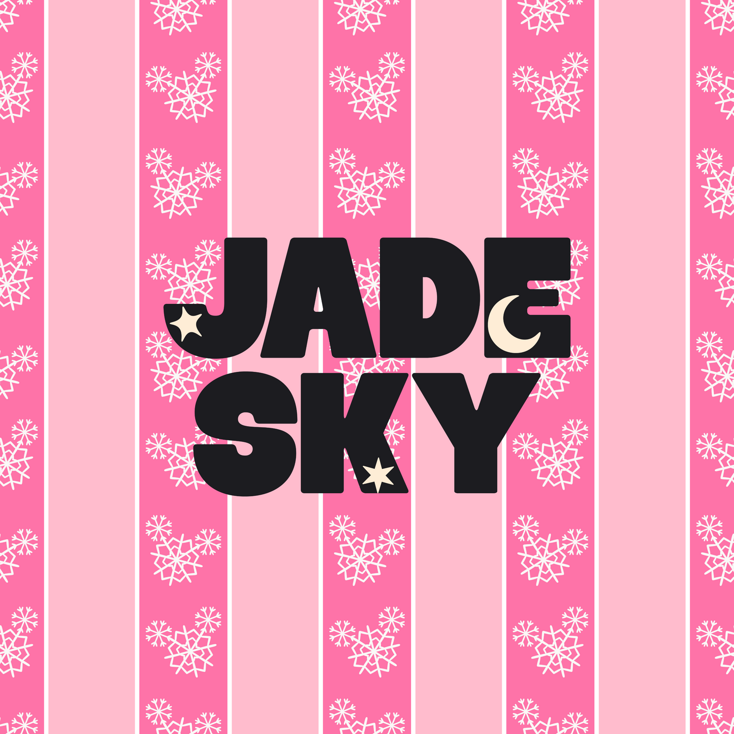 Mouse Snowflake Stripes Pink