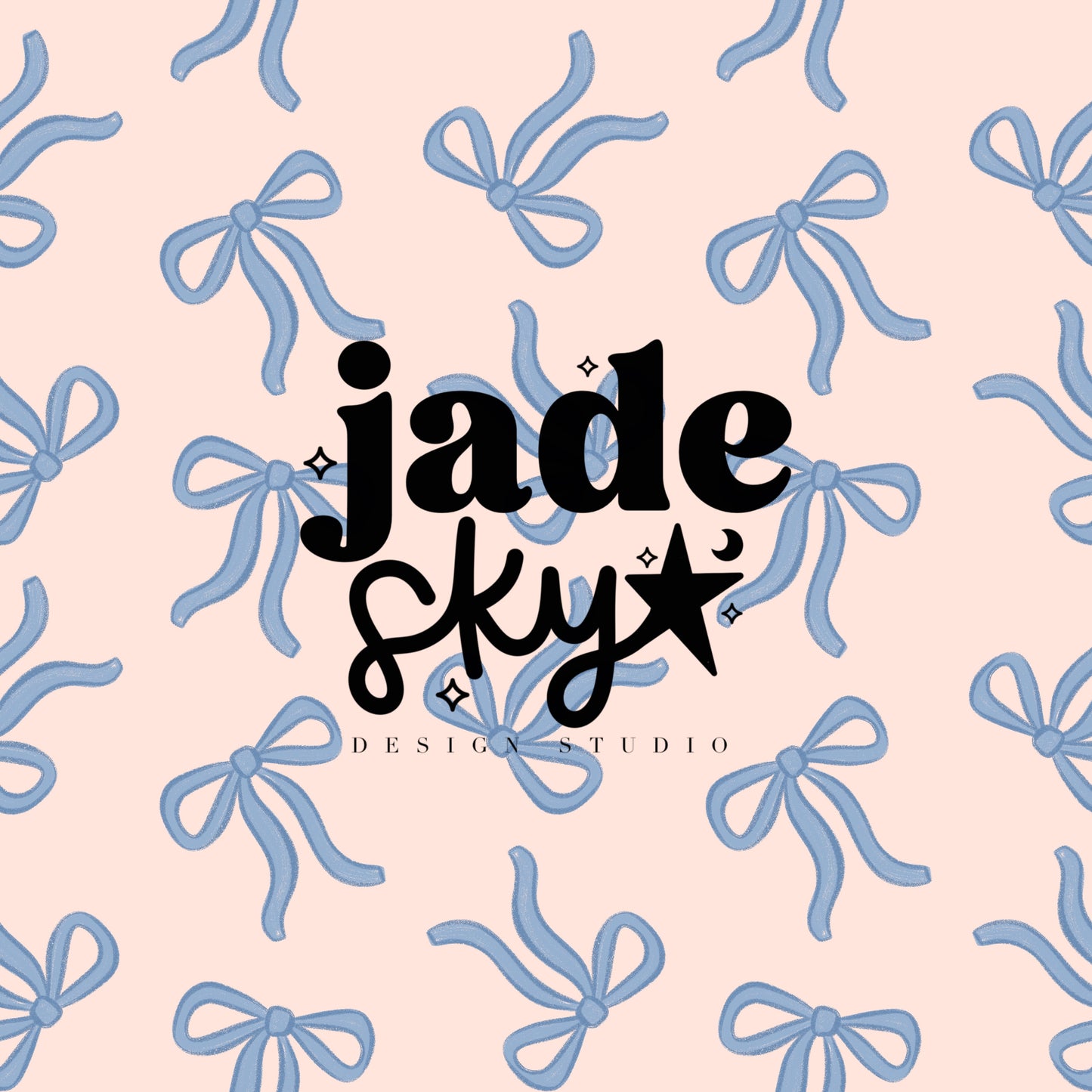 Blue bows + polka dots + stripes