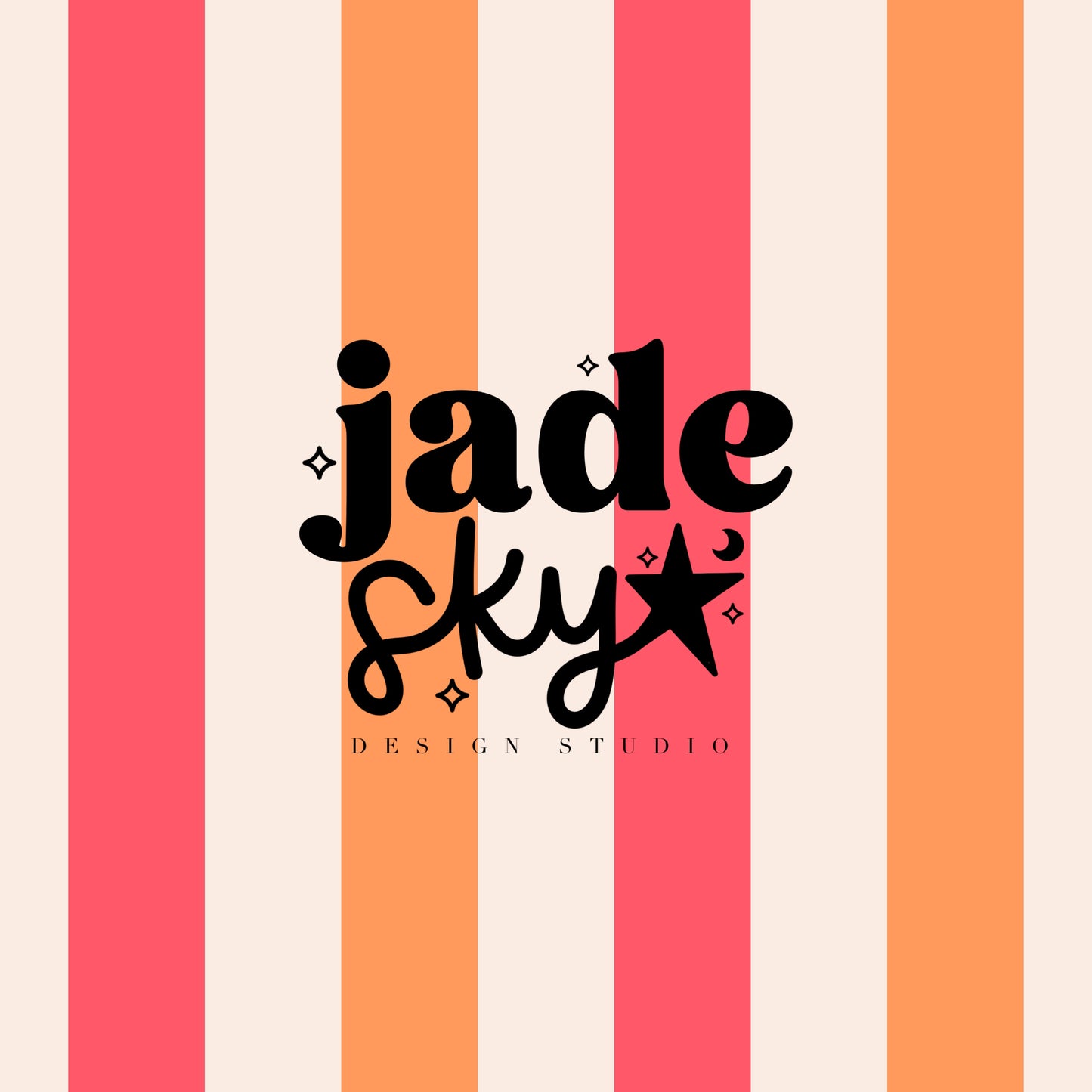 Orange Hibiscus Stripes