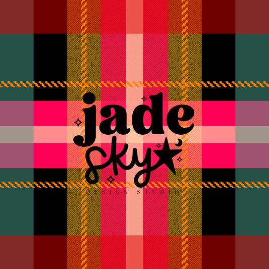Colorful Christmas flannel (black)