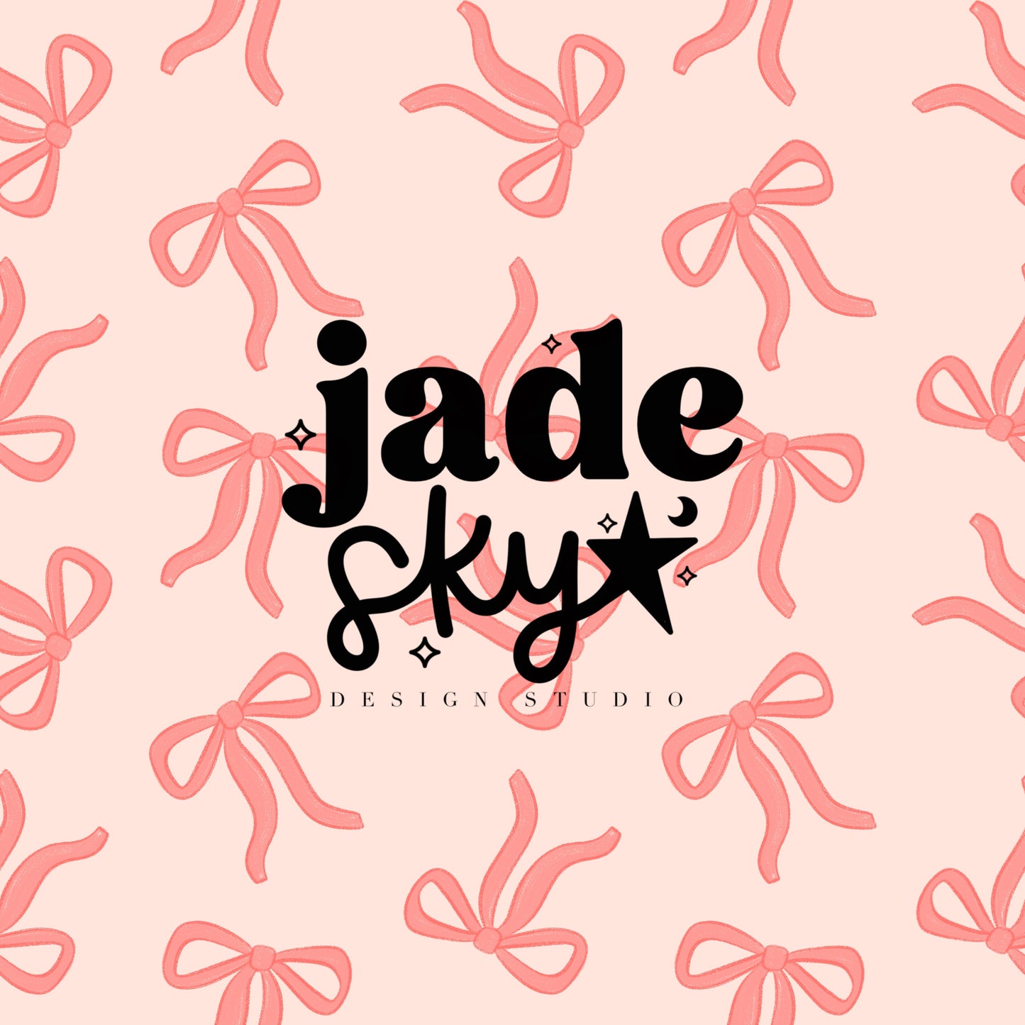 Peach bows + polka dots + stripes