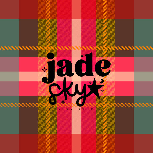 Colorful Christmas flannel (brown)