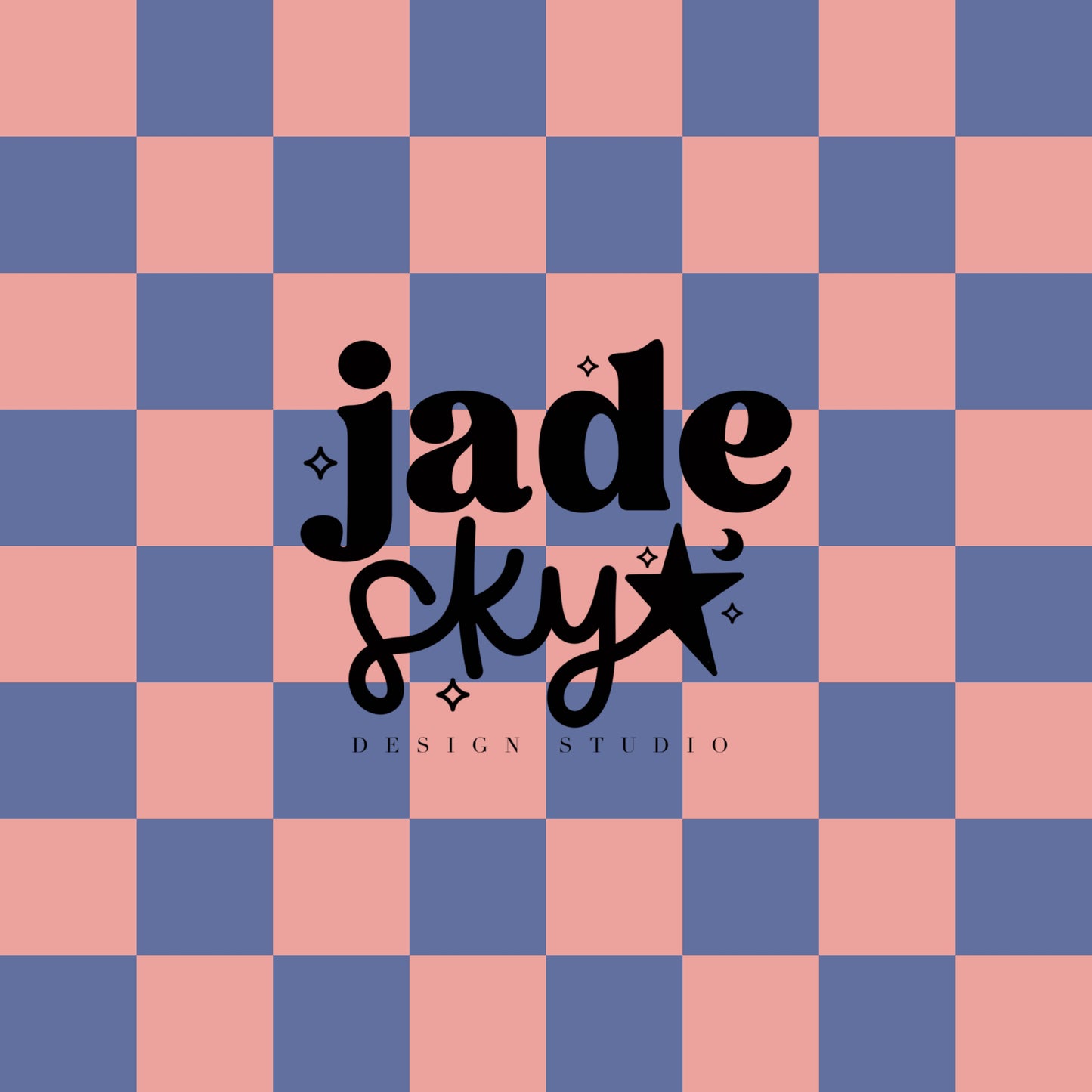 Pink/Perriwinkle Checkered + Yin yang Duo