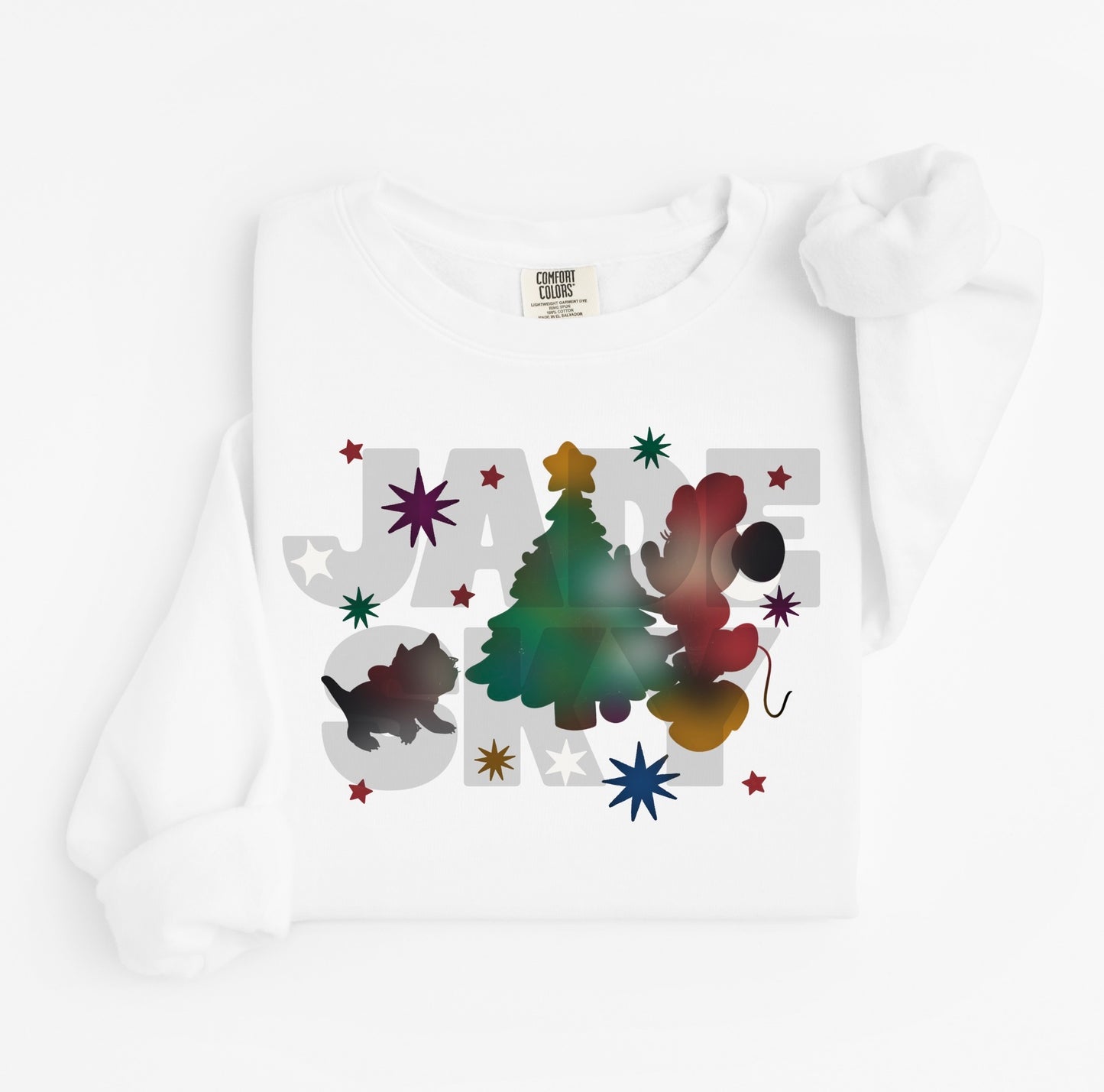 Mouse Pals Christmas Girl + cat PNG