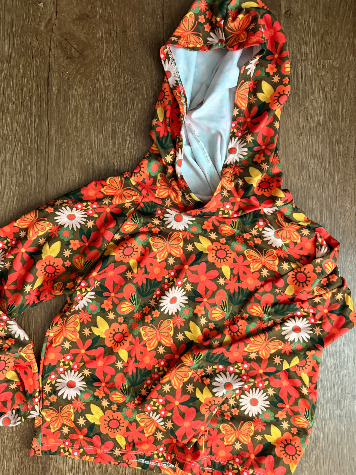 Size 6 groovy Floral Hoodie