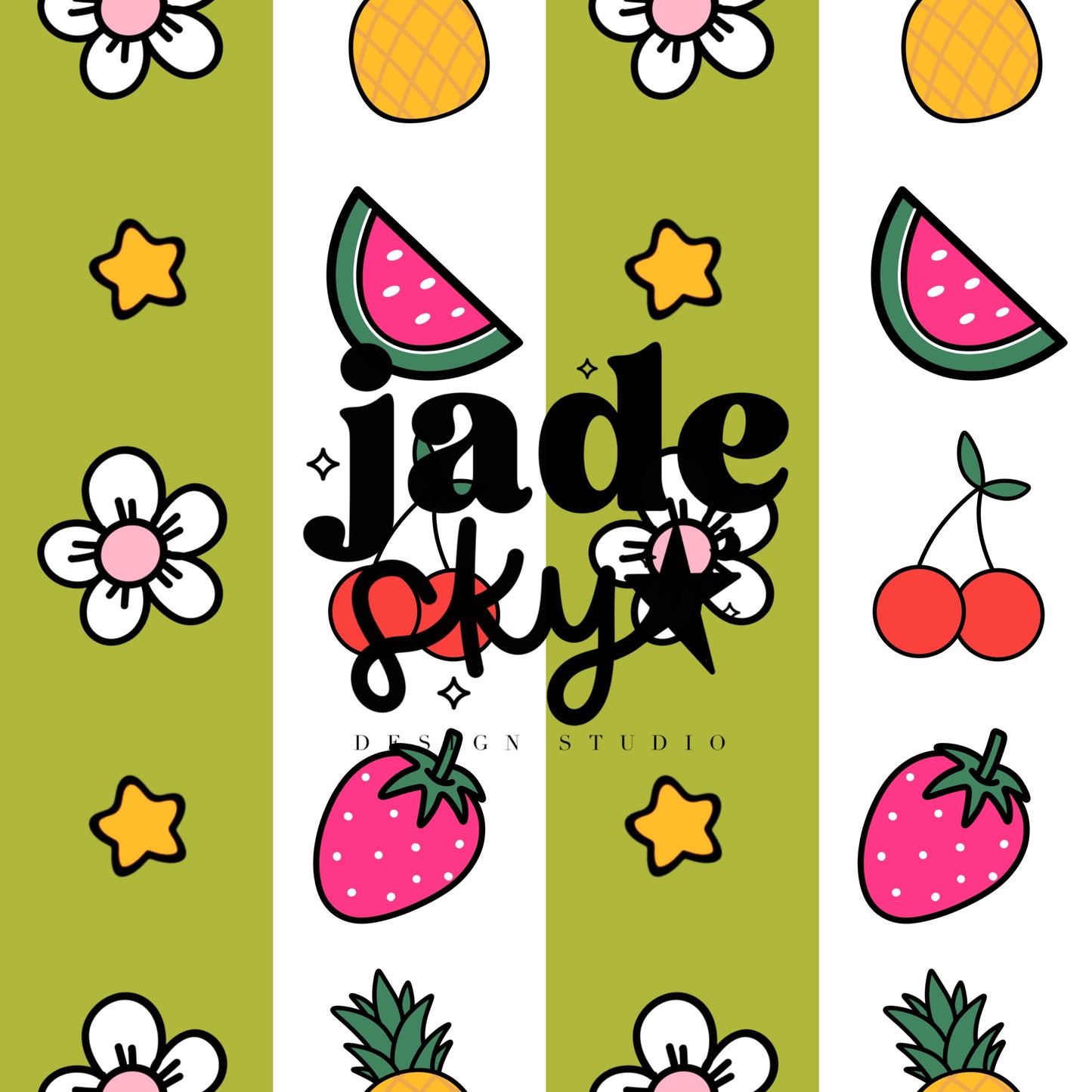 Cute Kitty Fruit Stripes