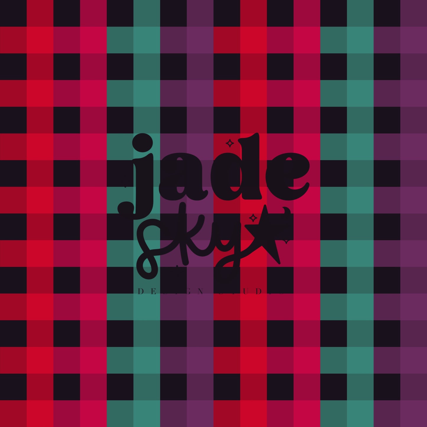 Colorful ghosts gingham (light and dark)