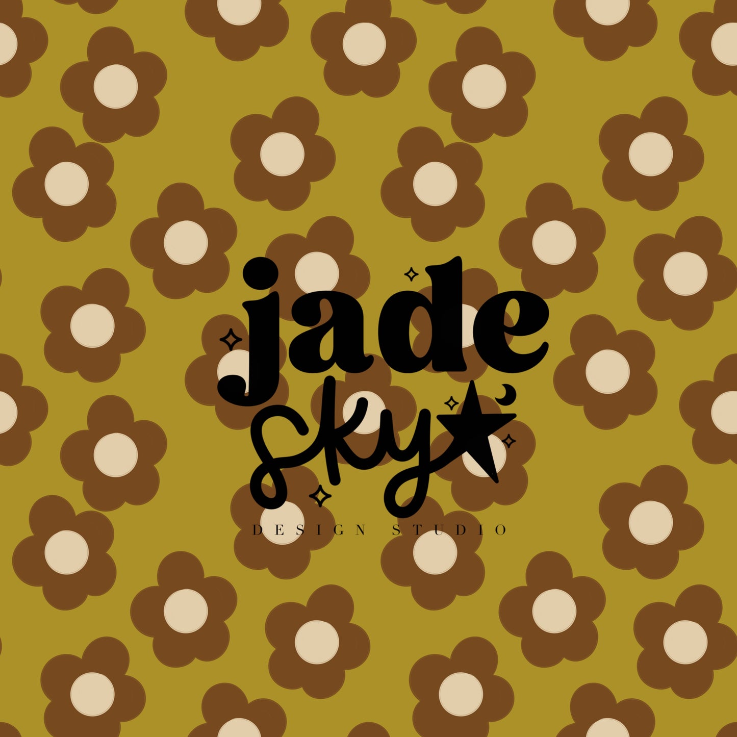 Cutesy floral (green/brown)