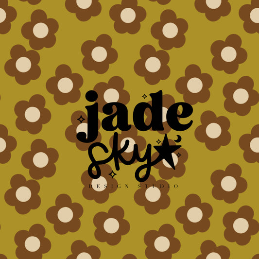 Cutesy floral (green/brown)