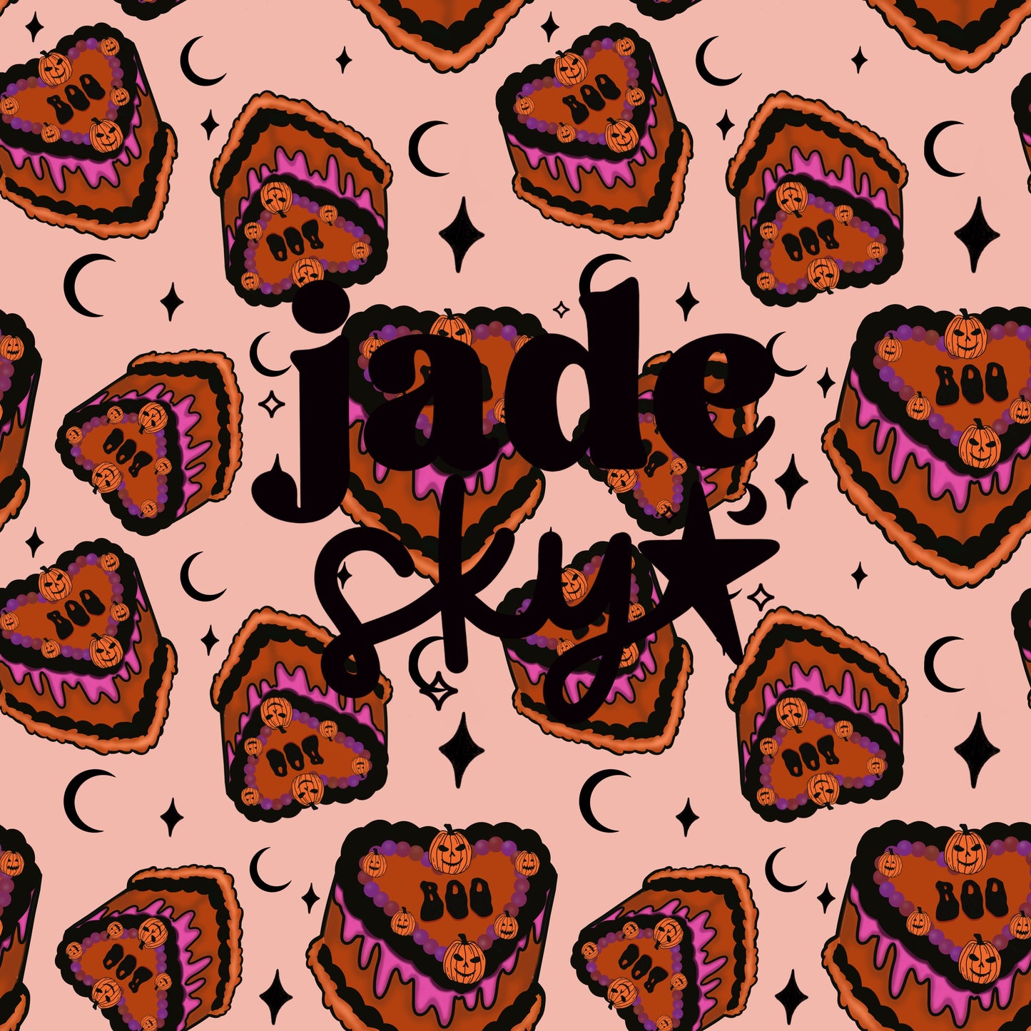 Boo Cakes (Peach background)