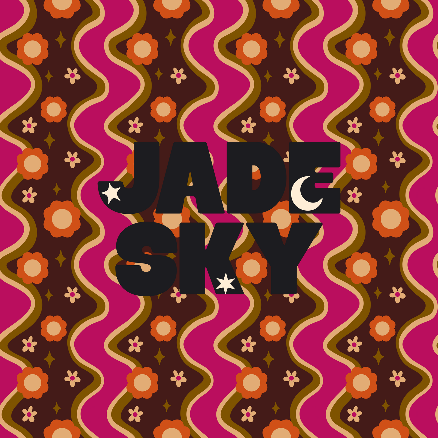 Retro Autumn wavy floral