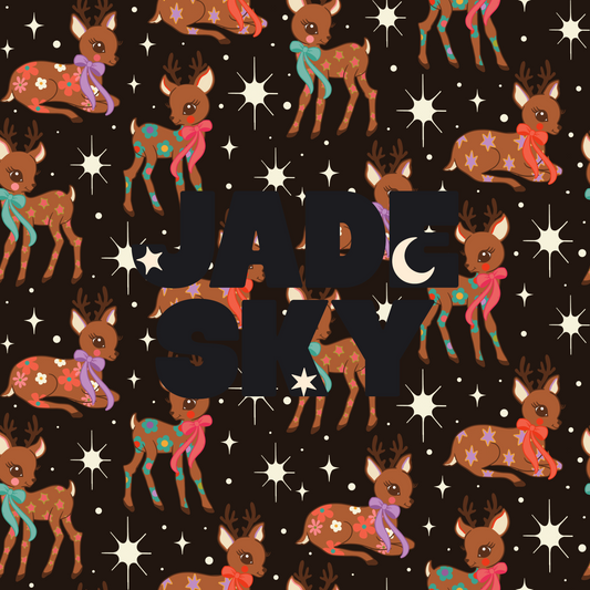 Patterned Retro Reindeer Dark Brown