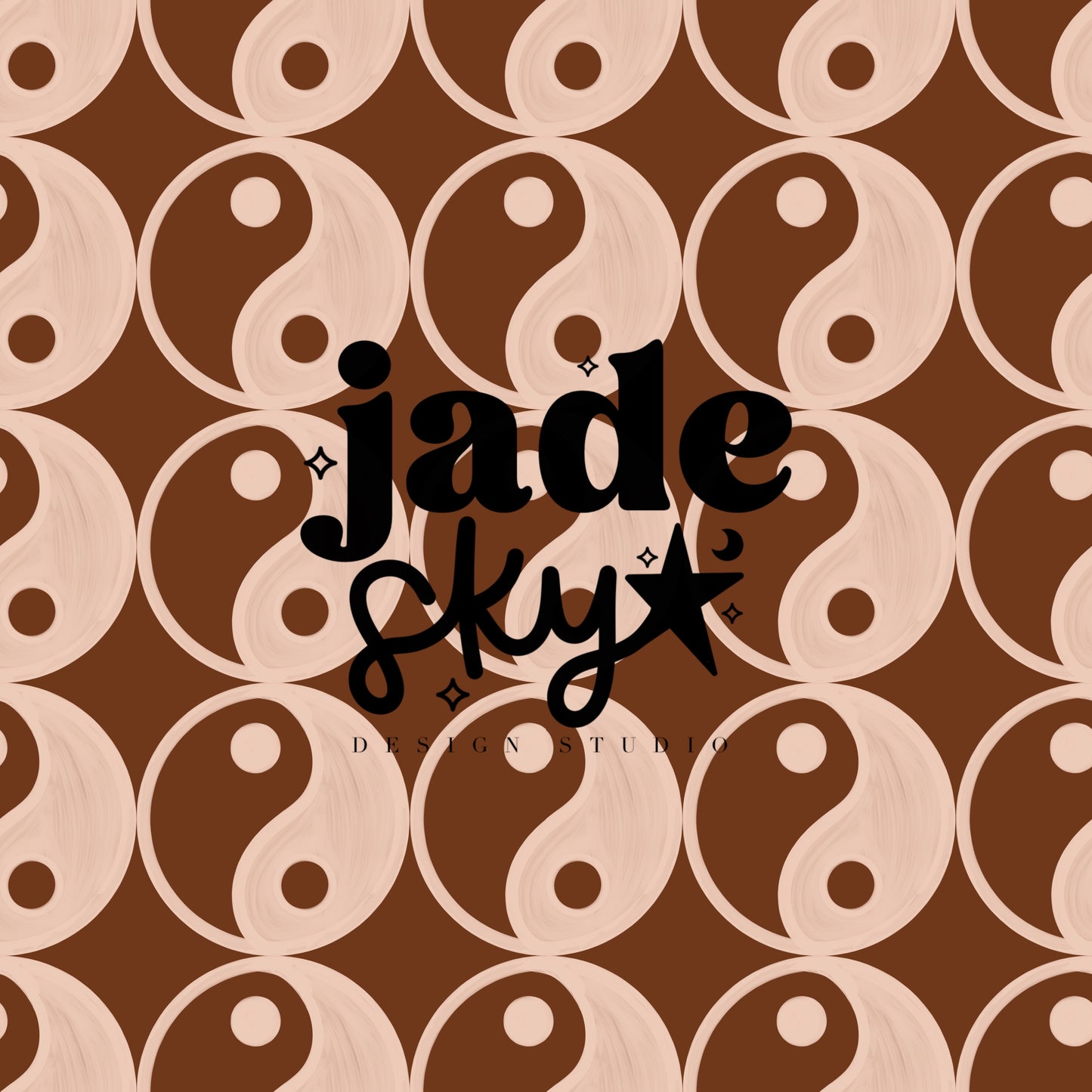 Coffee/Cream Checkered + Yin yang Duo
