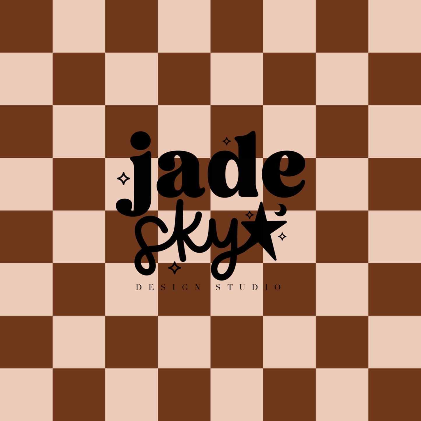 Coffee/Cream Checkered + Yin yang Duo