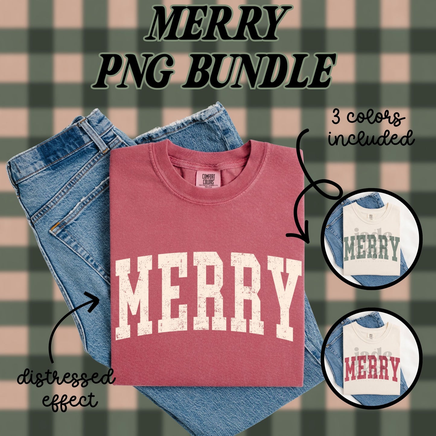 Merry (distressed) PNG
