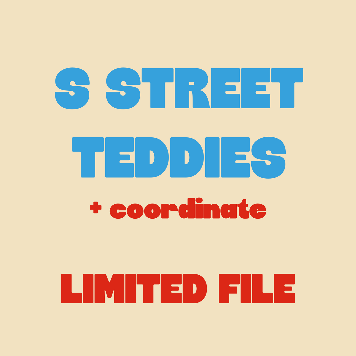 S STREET TEDDIES + COORDINATE (will not restock)