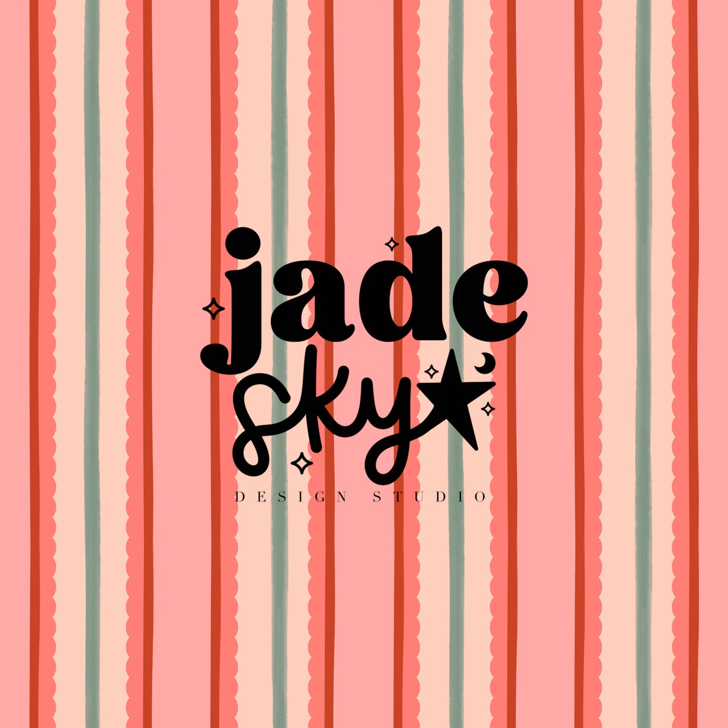 Valentines Strawberry Floral Stripes