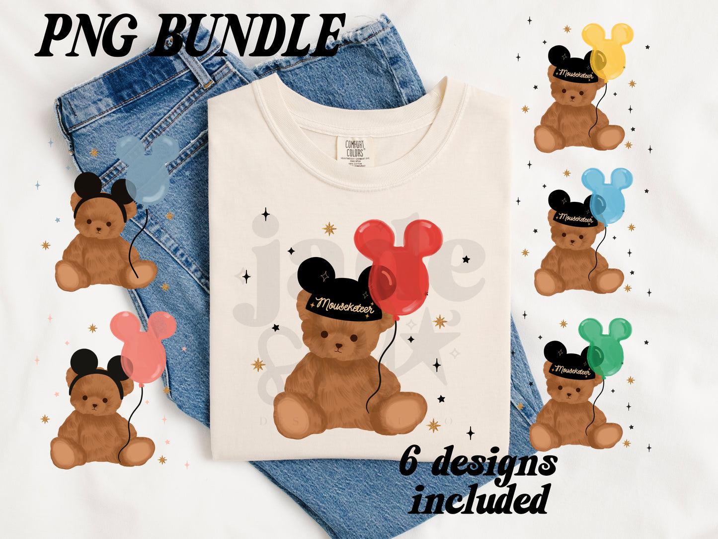 Park Teddy png bundle of 6
