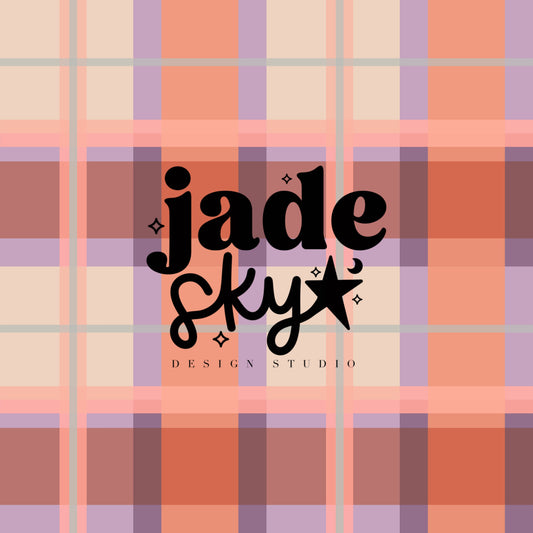 Happy Easter Eggs Purple Plaid