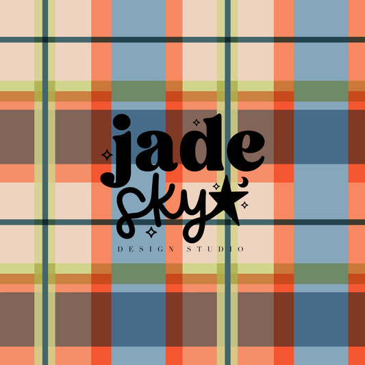 Happy Easter Eggs Blue Plaid