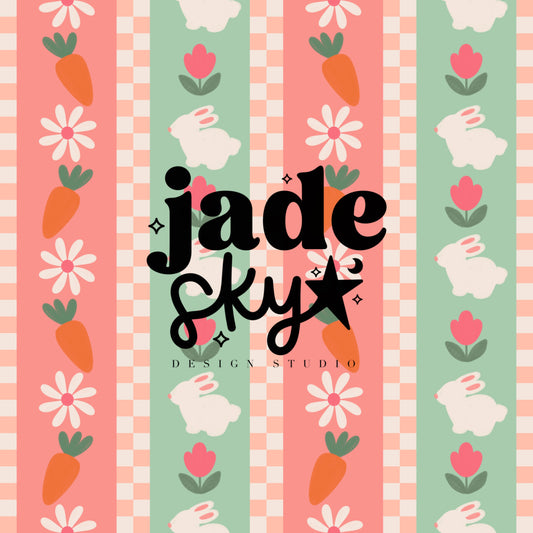 Checkered Bunny Stripes Pink