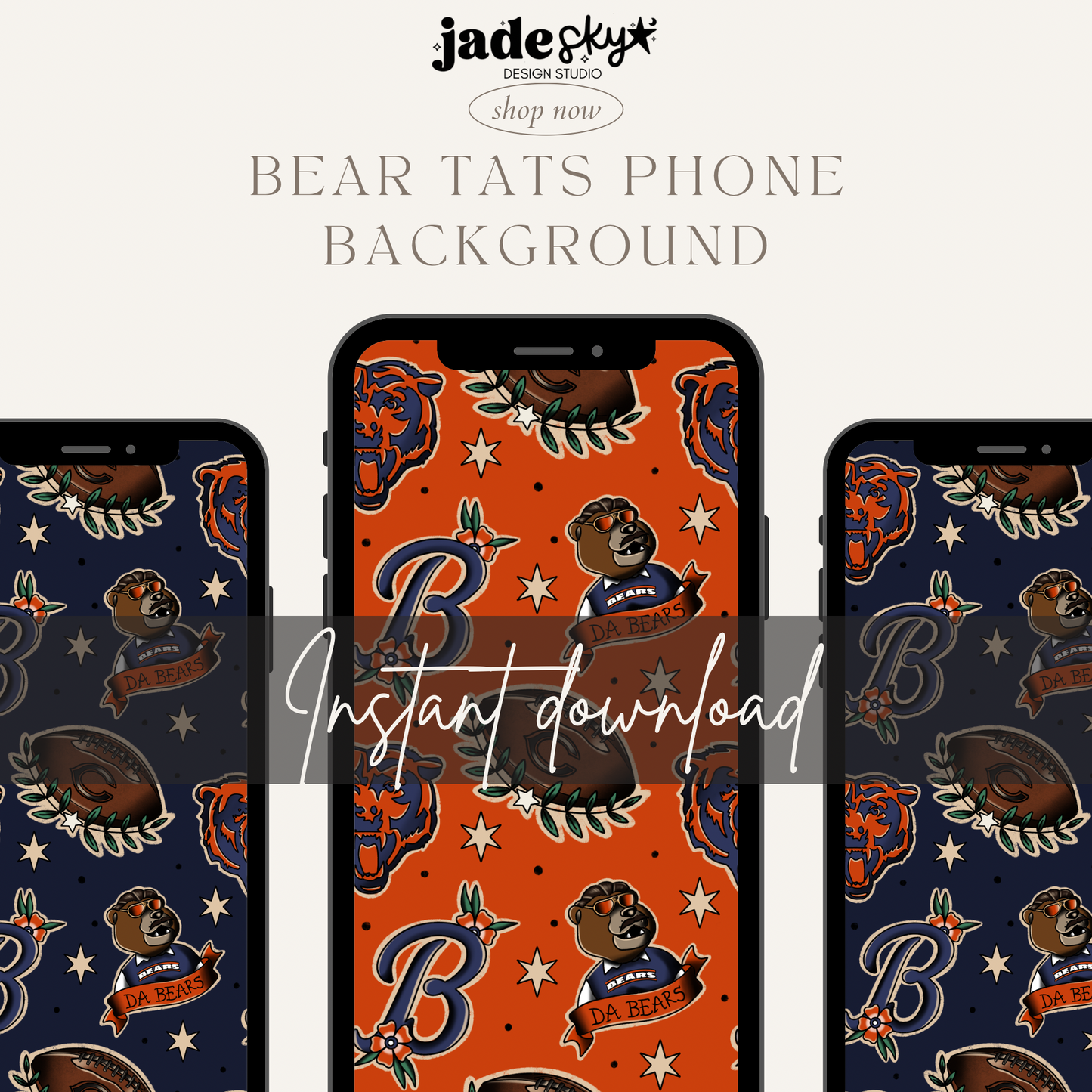 Bears Tats Phone Background