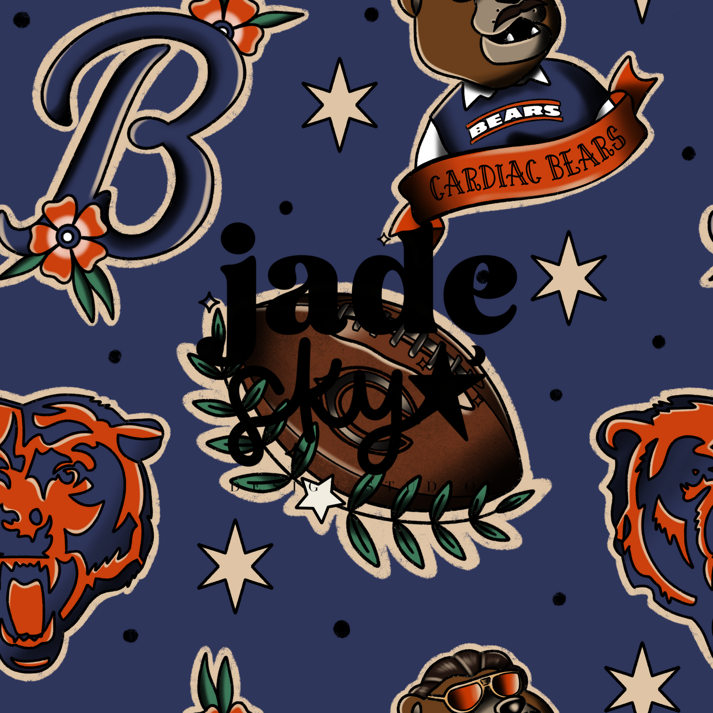 Cardiac Bears Tats blue