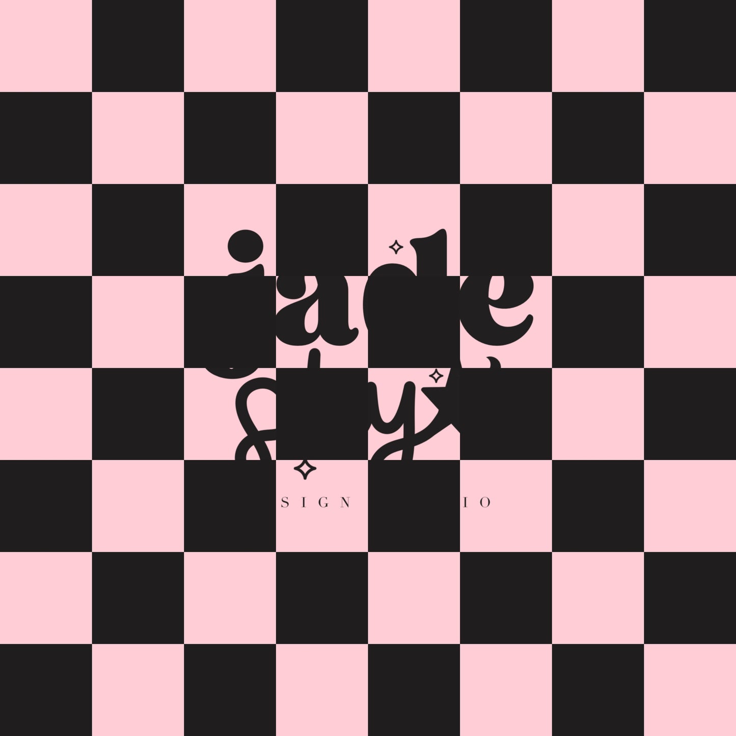 Baby pink/black checkered