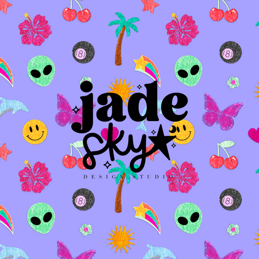 Glitter Sticker Sheet (Perriwinkle)