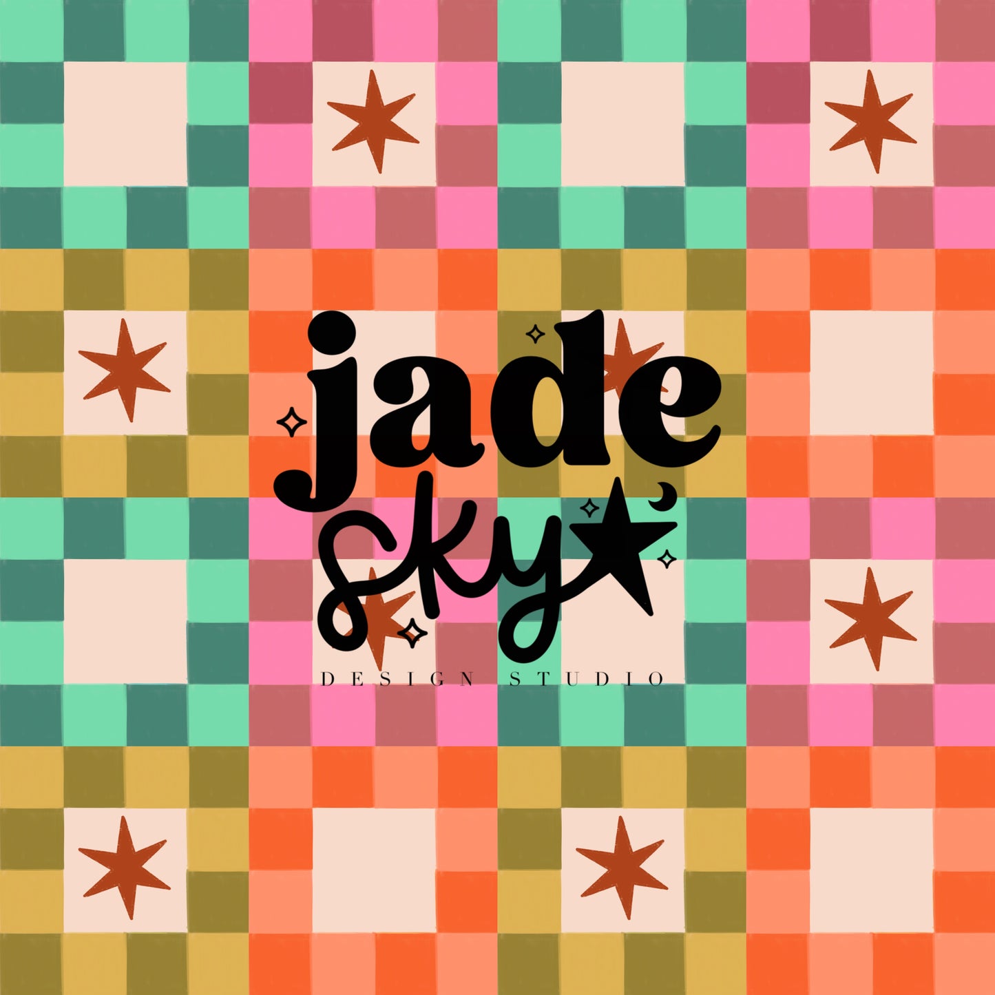 Painted Checkered Stars