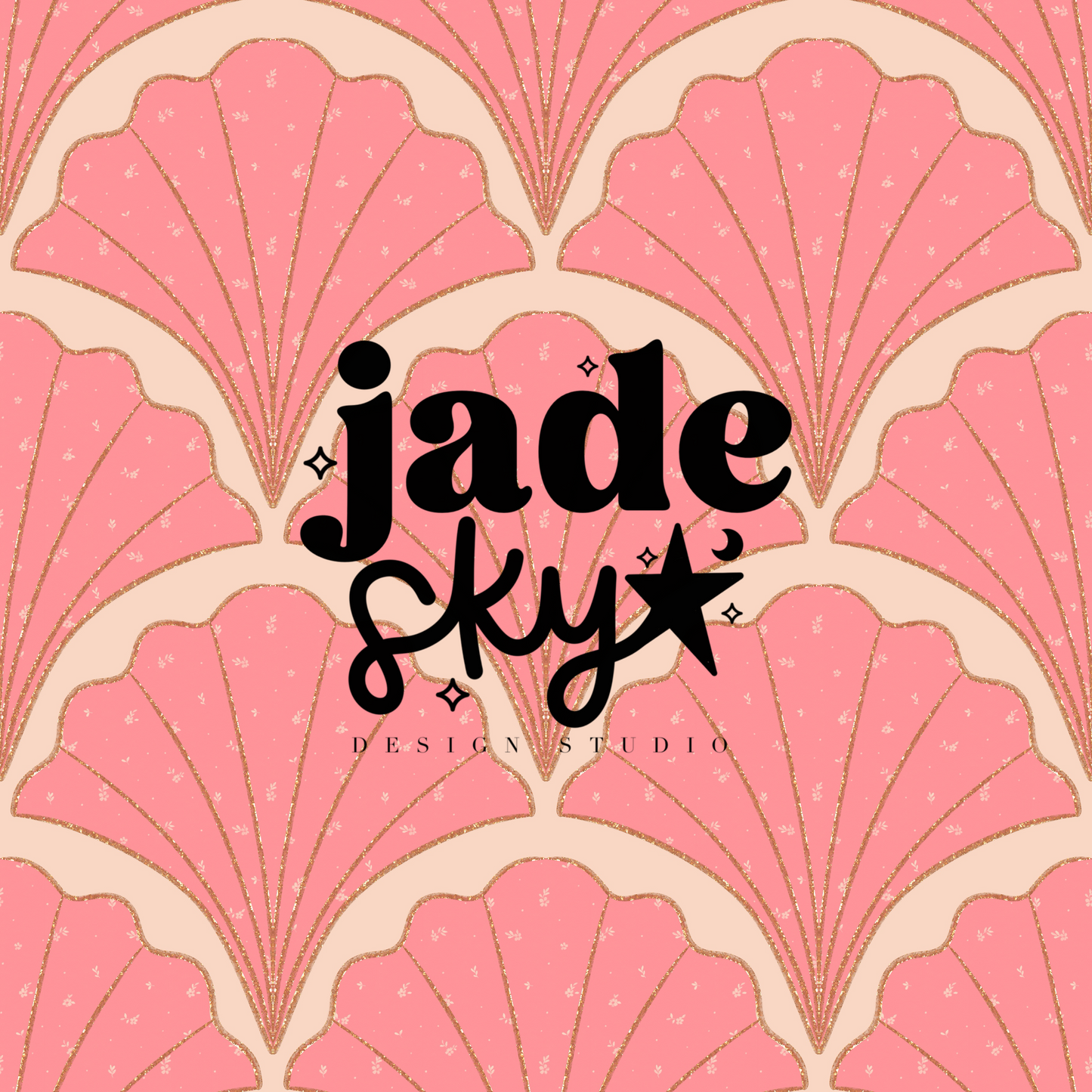 Glitter Scallop Shells Pink