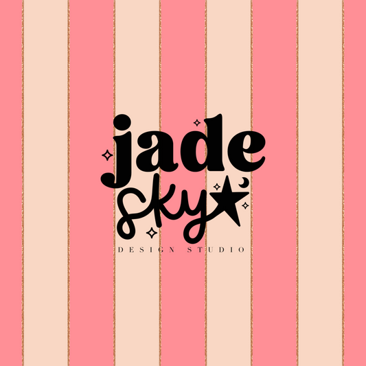 Glitter Scallop Shells Pink Stripes Coord