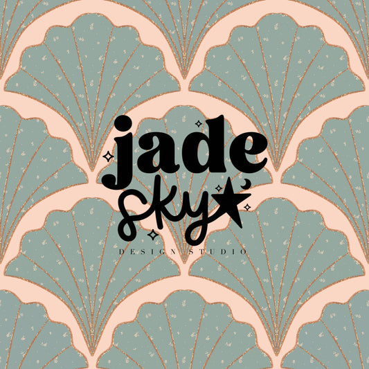 Glitter Scallops Seafoam