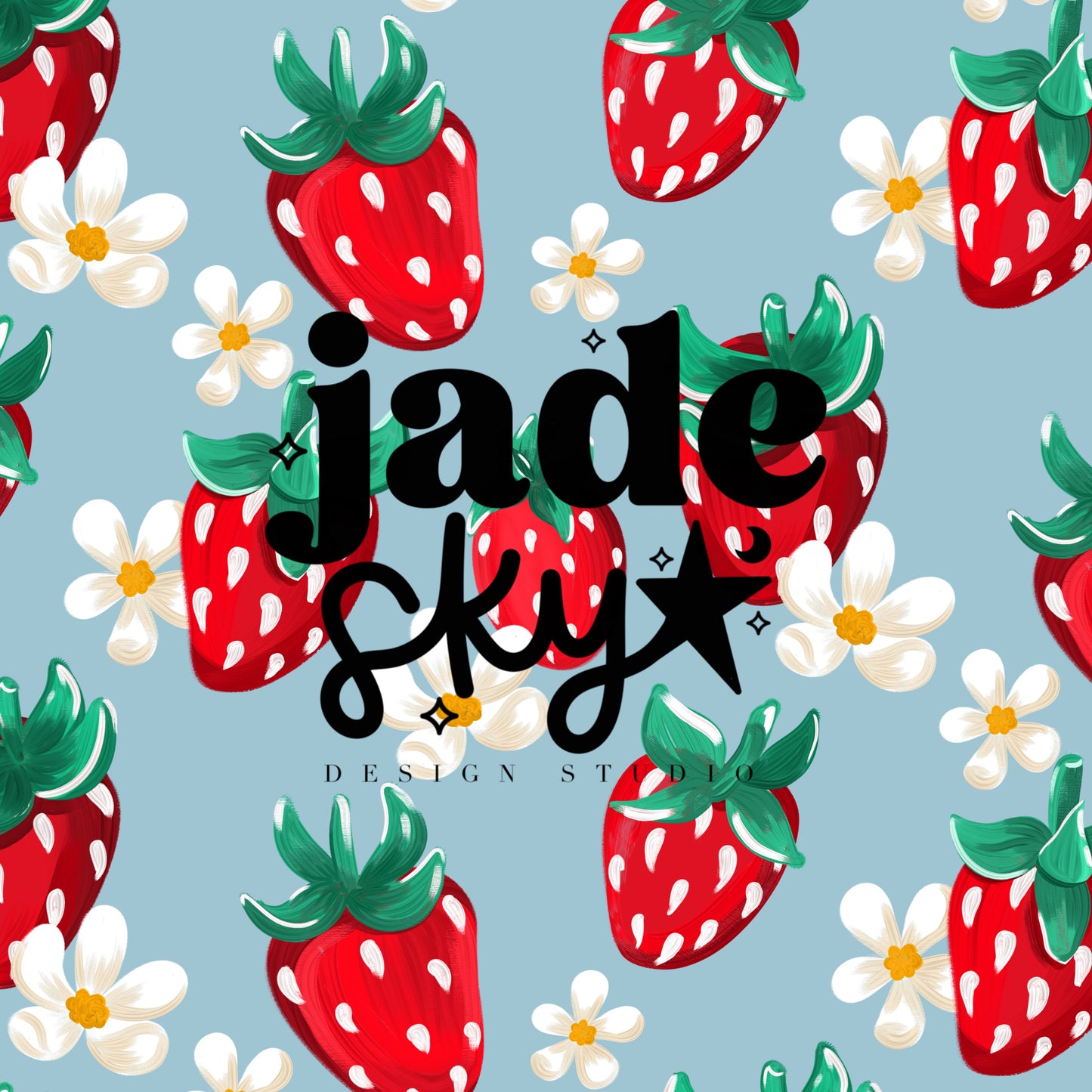 Painted Strawberries Blue