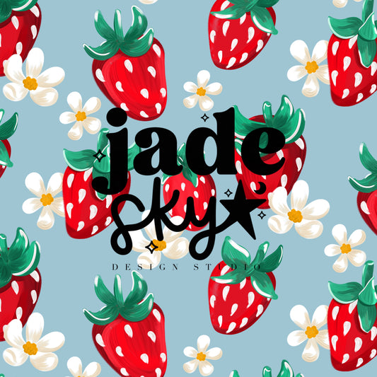 Painted Strawberries Blue